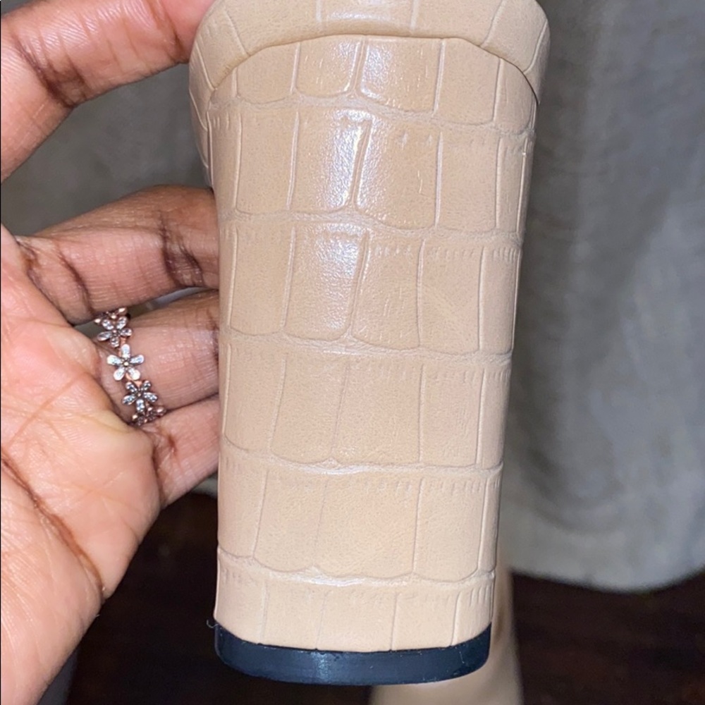 Super Node Cute Nude Leather Pattern Slip In Shoe - image 7